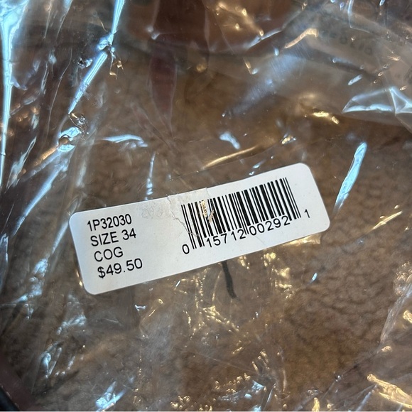 Cognac Brown Perry Ellis Men’s Leather Belt size 34/35 NWT - Picture 9 of 10